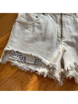 Free people We The Free Sunkissed Off White Denim Short Overalls Romper Size 4 thumbnail 6