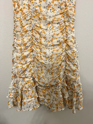 Adeline Yellow Floral Mini Dress NWT thumbnail 9