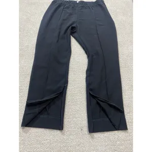 Anthropologie Dress Pants Black Knit Straight Leg Stretch Pull-On Women's XL 26" thumbnail 16