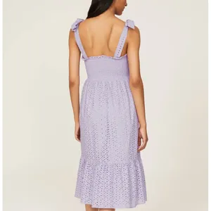 Slate & Willow Purple Eyelet Smocked Nap Dress XS Sundress Cotton Party $155 thumbnail 2