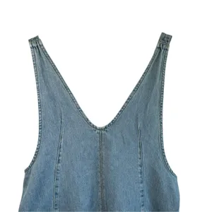 We The Free People High Roller Shortall Denim Overall M Bright Eyes Baggy 90s thumbnail 6
