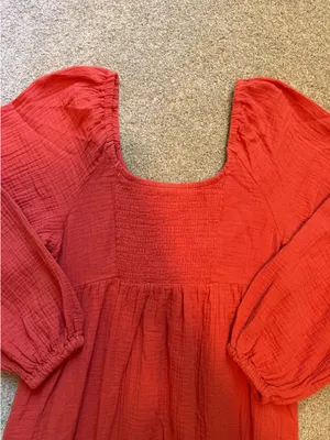 Universal Threads Orange Gauze Tiered Long Sleeve Maxi Dress thumbnail 5