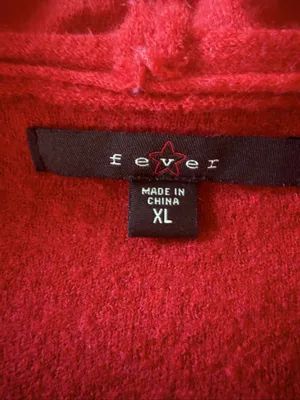 Fever Red 100% Wool Ruffle Peplum Jacket Size XL thumbnail 2