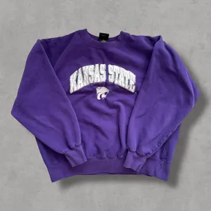 Vintage Purple Embroidered Kansas State Heavyweight Sweatshirt thumbnail 3