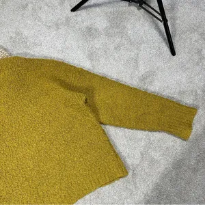 Free People Finders Keepers Sweater Boucle Knit V-Neck Slouchy Boho Moss Green M thumbnail 10