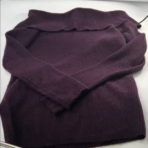 Bloomingdale's Off-the-Shoulder Plum Sweater cashmere thumbnail 1