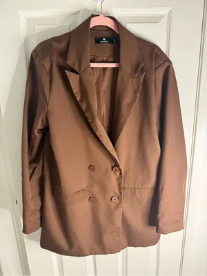 ASOS Heartbreak Brown Oversized Boyfriend Blazer thumbnail 11