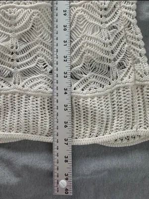 Abercrombie & Fitch Women’s White Crochet Lace Mini Dress Size Large Boho thumbnail 8