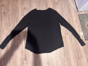 Free People Long Sleeve Top Black oversized thumbnail 2