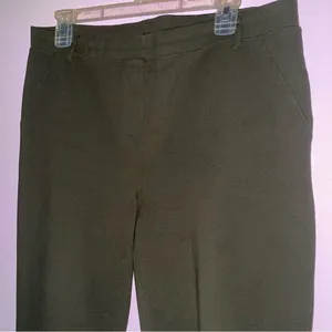 Quince Size L Ultra Stretch Ponte Dark Green Pull On Trouser Pants thumbnail 2