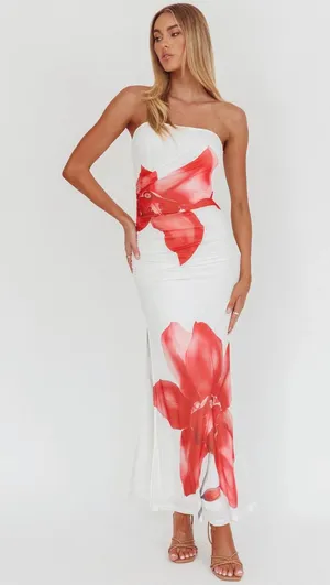 Selfie Leslie White Floral Dress thumbnail 1