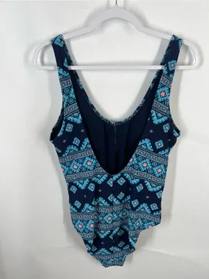 Aerie Boho Print Button Front Full Coverage One Piece Swimsuit XL thumbnail 6