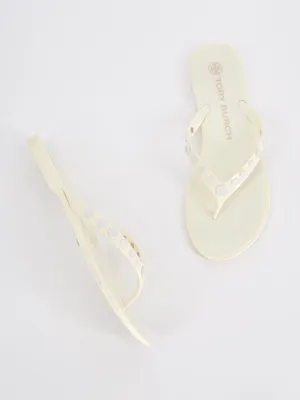 Tory Burch Studded Jelly Flip Flop Sandal Cream White 7 thumbnail 2