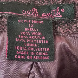 Vtg Y2K Willi Smith Women Skirt Purple 12 Tweed Academia Whimsigoth Coquette‎ thumbnail 4