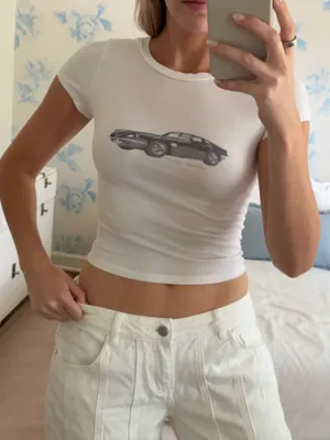 Princess Polly Car Graphic Crop Tee thumbnail 1