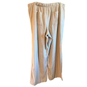 Gap‎ XL Oversized White Striped Linen Rayon Blend Wide Leg Pull On Pants thumbnail 8