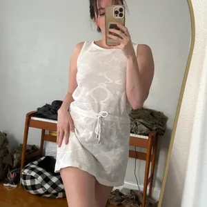 White Mesh Knit Beach Cover-Up Dress thumbnail 3