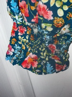 Natural Life Floral Rebecca Tiered Midi Dress Blue Floral Size M thumbnail 7