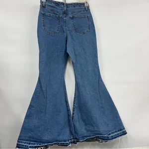Flair Bell Bottom Jeans Womens 8 retro Boho Hippie Button Fly 90s Y2K thumbnail 2