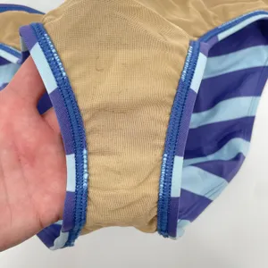 Ralph Lauren Sport Blue Aqua Y2K Wide Stripe Bikini Bottoms Coastal Pool Size 10 thumbnail 10