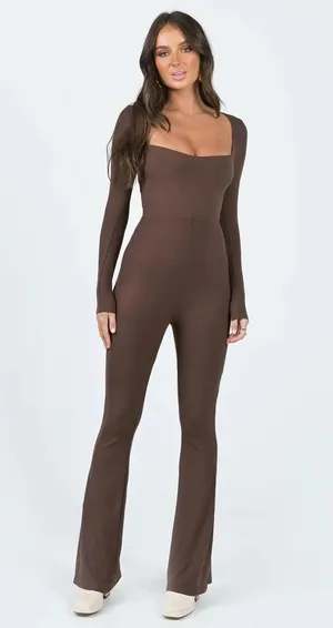 Princess Polly Devera Jumpsuit Brown thumbnail 1