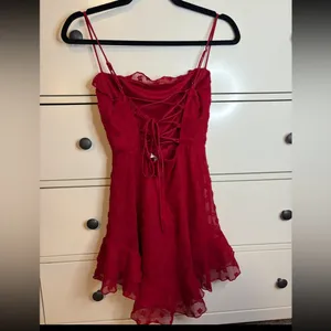 Lucy in the Sky Jianna Fit and Flare Dress in Red Size Small thumbnail 4