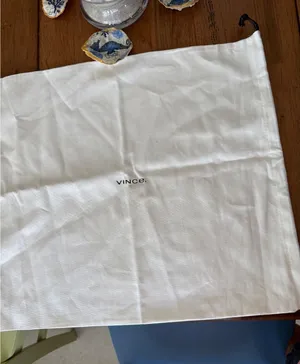 Vince White Cotton Dust Bag with Drawstring Closure thumbnail 1