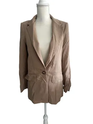 REFORMATION Tan Casual Blazer Jacket Size Medium thumbnail 4