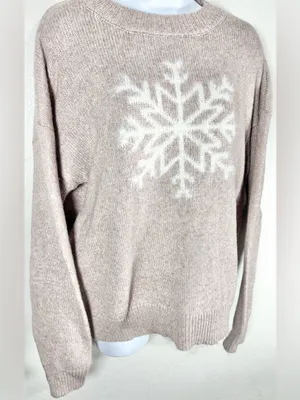 Maurices Cozier Than Cashmere Snowflake Crewneck Sweater Size Medium thumbnail 3
