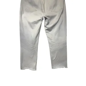 Zara Women Off White High Waisted Straight Leg Raw Hem Jeans Size 10 thumbnail 10