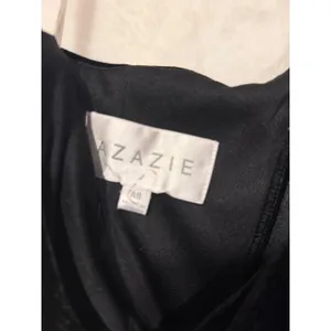 Azazie Black Velvet One Shoulder Maxi Dress Gown‎ Women Size A8 Ruched Formal thumbnail 5