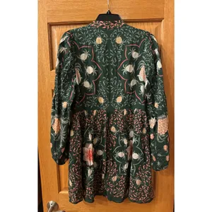 FARM Rio Green Pineapple Garden Long Sleeve Mini Dress M thumbnail 5