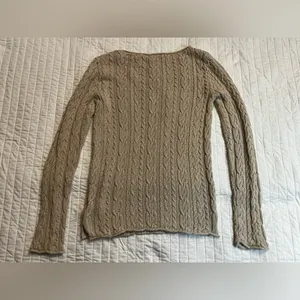 Lauren Ralph Lauren cable knit sweater in tan thumbnail 4
