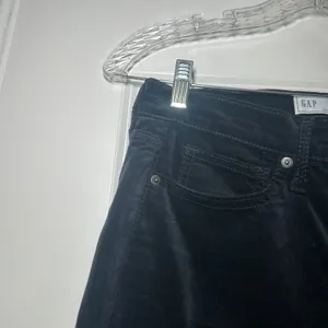 Gap 70s Flare High Rise Absolute Black Corduroy Pants 28 6R Retro Boho minimal thumbnail 2