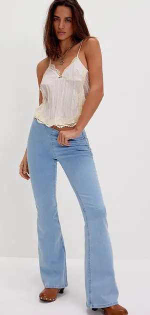 Free People Penny Pull-On Flare Jeans thumbnail 1