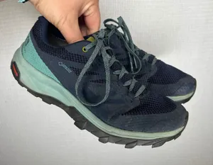 Salomon Outline GTX Women 6.5 Navy Teal Waterproof Hiking Shoes 406188 thumbnail 1