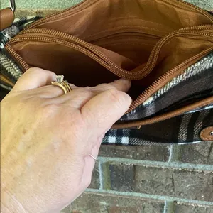 New Directions Brown Plaid Crossbody Bag thumbnail 3