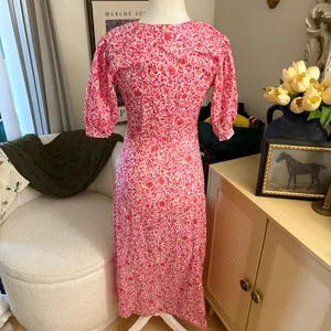 MISA LOS ANGELES‎ Betsee Midi Dress Floral Button Down Cotton Dress Size XS thumbnail 6