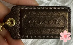 2" COACH Metallic Brown Fob Bag Charm Hang tag Hangtag thumbnail 1