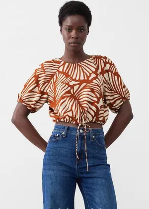 Banana Republic linen blend tied hem top thumbnail 1