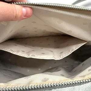 Kate Spade Tote Bag Womens Grey Saffiano Leather Silver Glitter‎ Trim Zip Top thumbnail 12