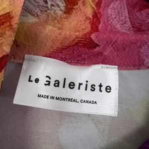 Le Galeriste Top Womens XL Blue Pink Abstract Floral Art Print Quarter Zip Mock thumbnail 6