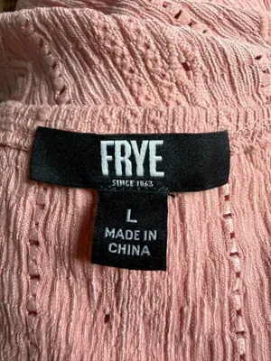 Frye Women's Rose Mauve Boho Knit Long Sleeve V Neck Pullover Blouse Large thumbnail 2