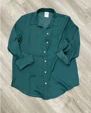 GAP Emerald Green Button Down Shirt  thumbnail 2