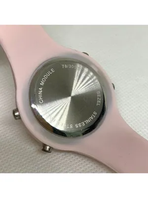 Digital quartz women’s watch pink rose gold tone 37mm silicone band running thumbnail 6