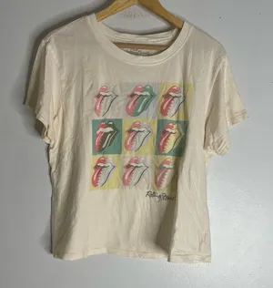 The‎ Rolling Stones 89 Large Cream Short Sleeve Graphic T-shirt CP0181 thumbnail 1