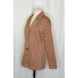 Anthropologie AVEC LES FILLES Longline Plaid Blazer Jacket Preppy Academia Small thumbnail 5