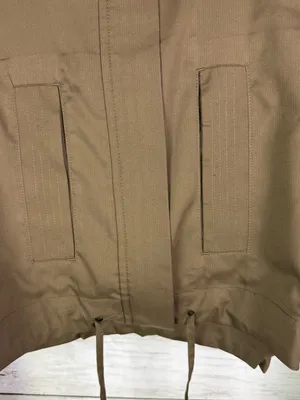 girlfriend collective cropped utility hooded jacket in brown size large thumbnail 4
