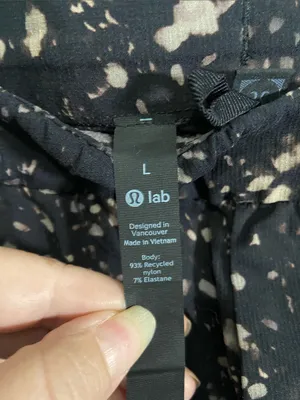 lululemon athletica Black with Beige Speckle Lined track pants thumbnail 2