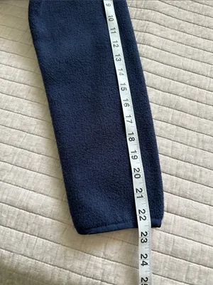 L.L bean navy polar fleece hoodie zip up jacket small med thumbnail 12